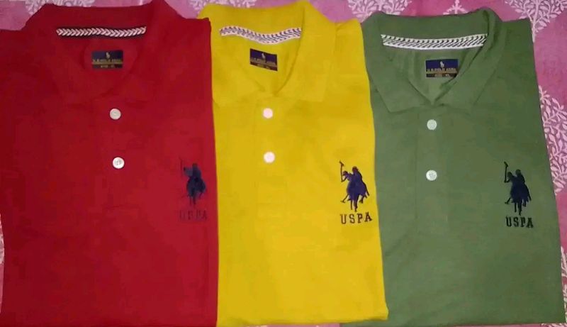 Multicoloured Cotton Blend Polos For Men Combo