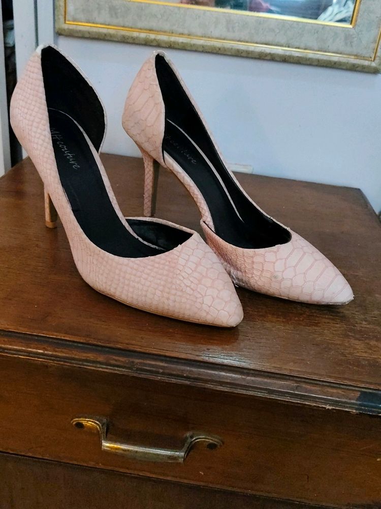 Pink Textured Heels