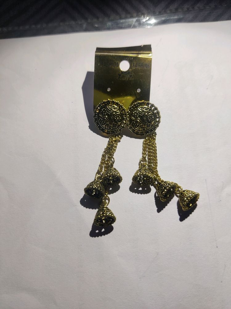 Oxidised Gold Plated Earrings