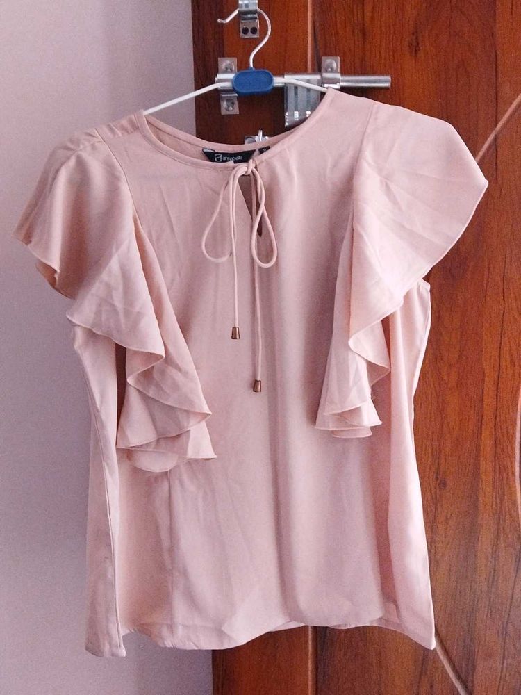 Salmon Pink Top By Pantaloons