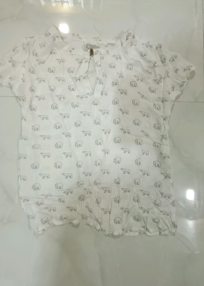 Bear White Top