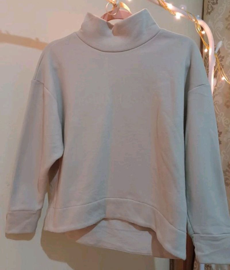 Light Grey Turtle Neck Sweatshirt