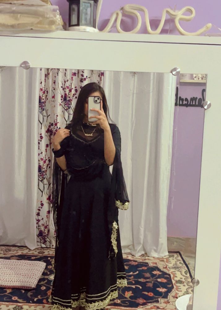 Black Anarkali Set