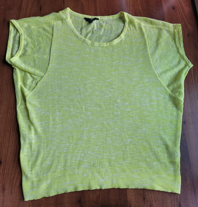 Casual Cotton Blend Semi Transparent Top XXL Size