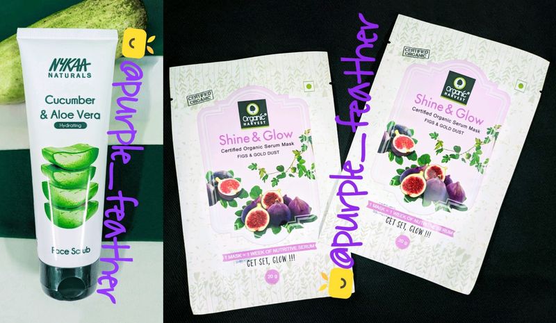 Nykaa Face Scrub+Organic Harvest Sheet Masks Combo