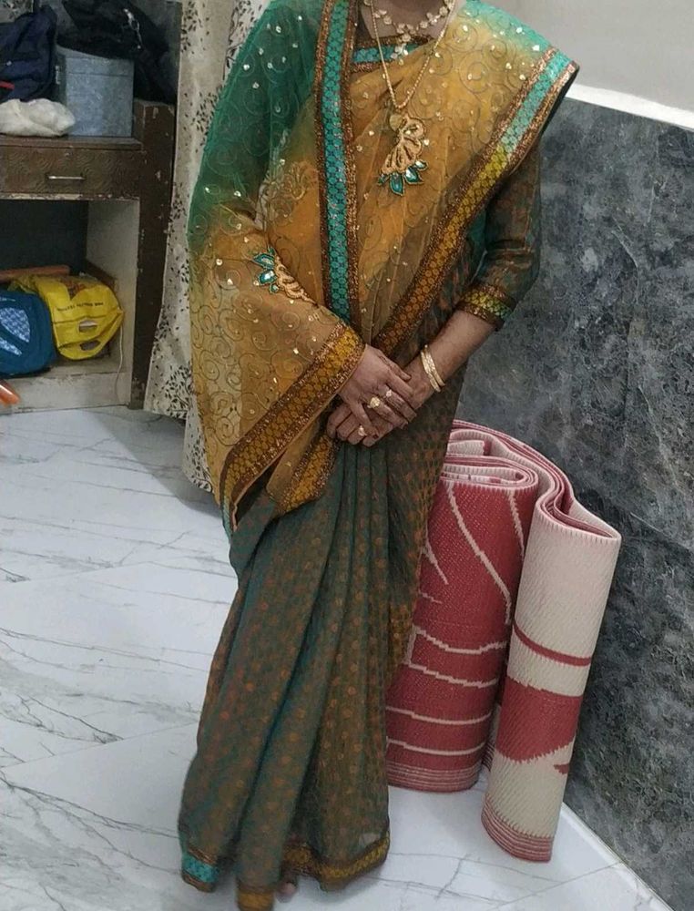 Double CLR Net Sarees