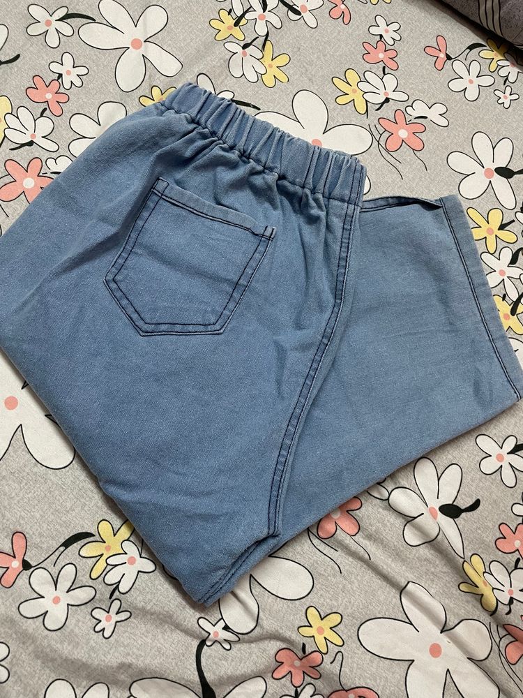 Calf Length Denim Jeggings for Women - Plus Size