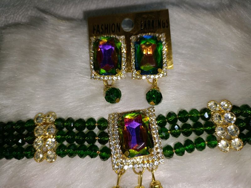 Crystal Chokor Jewellery set