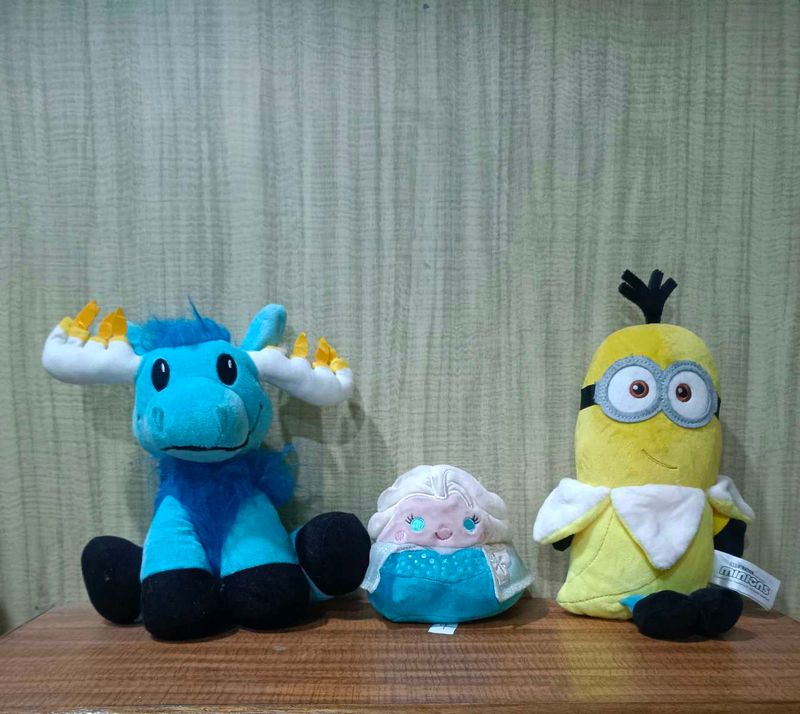 Combo Of Imported 3 Plushies Toys