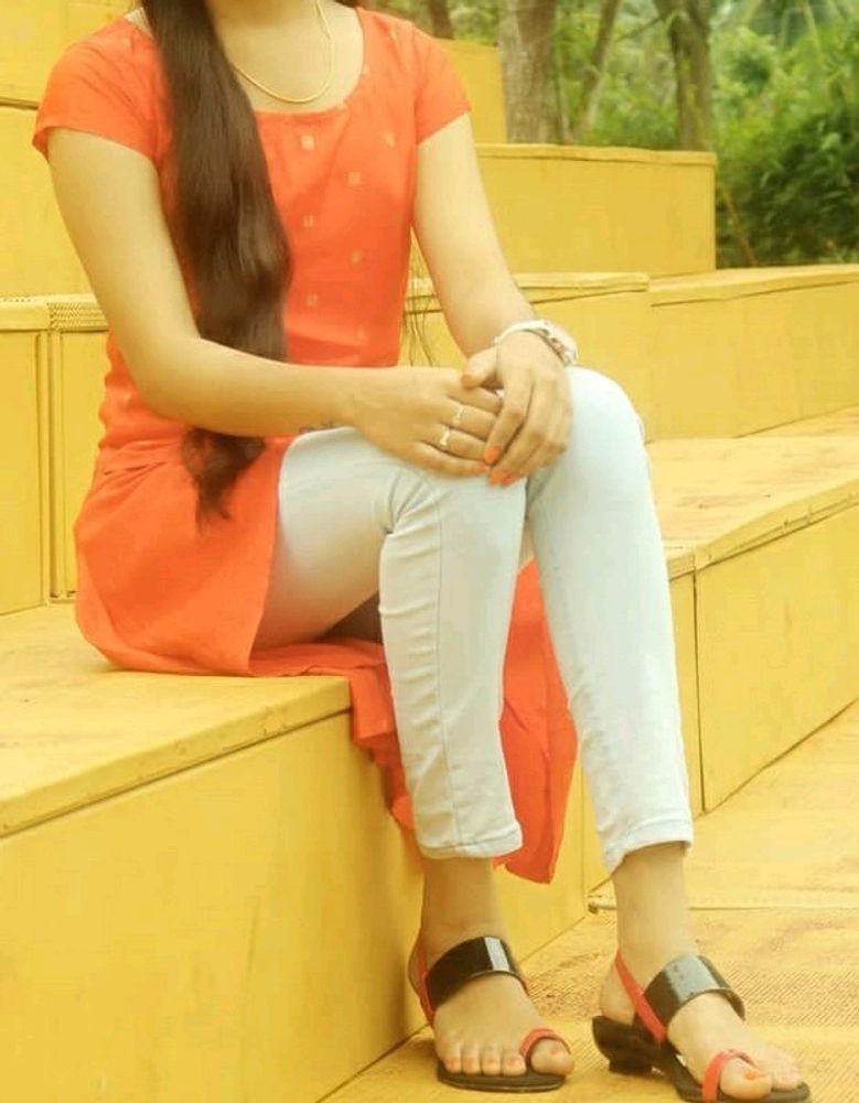 Orange Pattu Kurthi