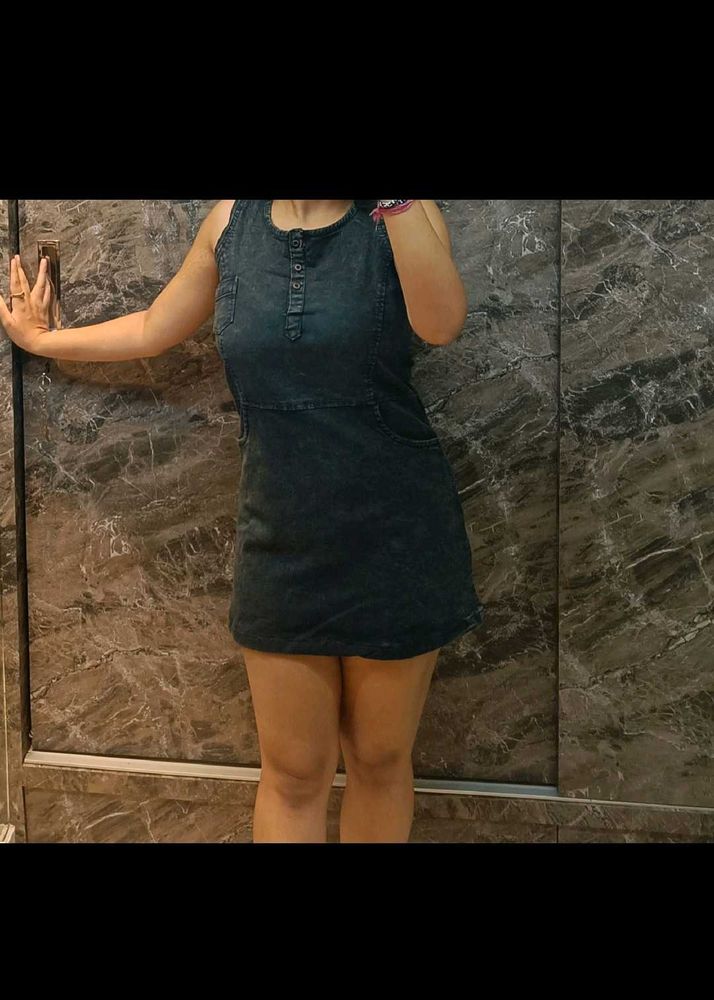 Charcoal Grey Denim Dress