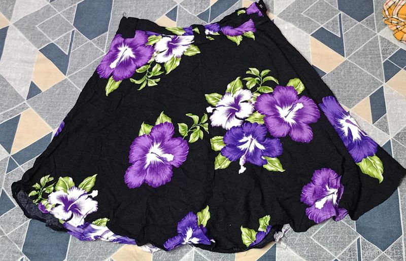 Floral Printed Flared Skirt