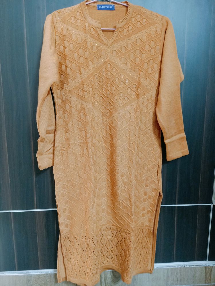 Orange Woollen Kurta