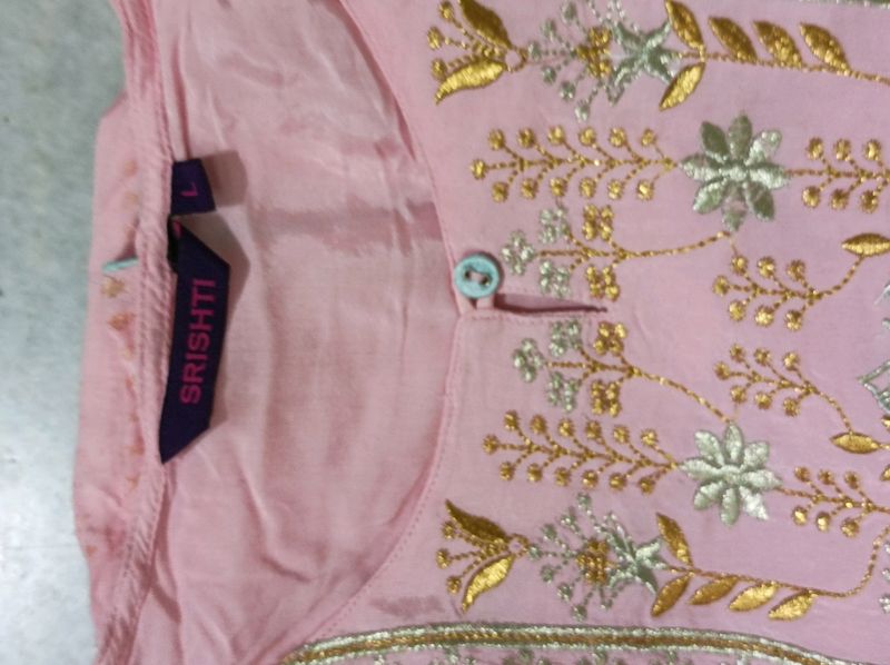 1 Time Wear New Like Baby Pink Kurti In sale