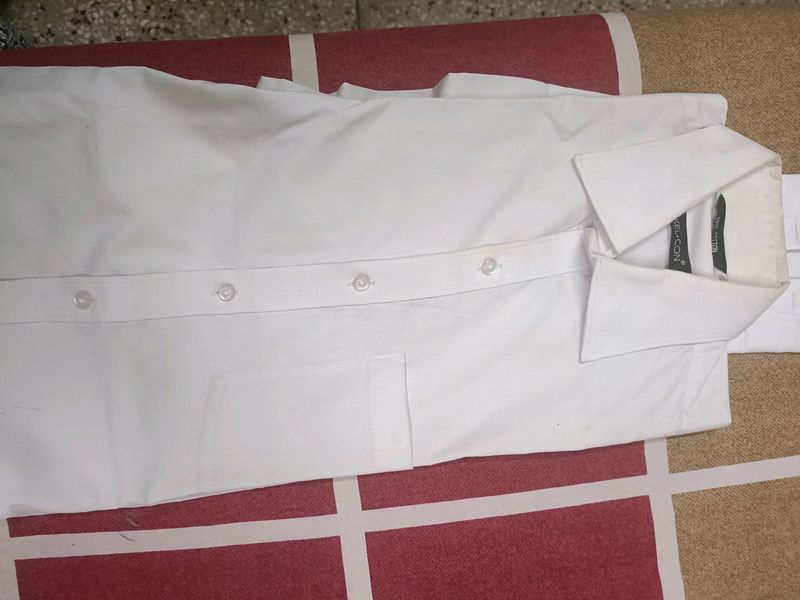Plain White Cotton Shirt For Men