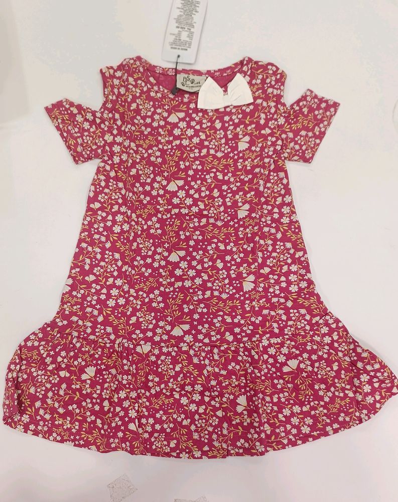 Cold Shoulder Frock For Girls