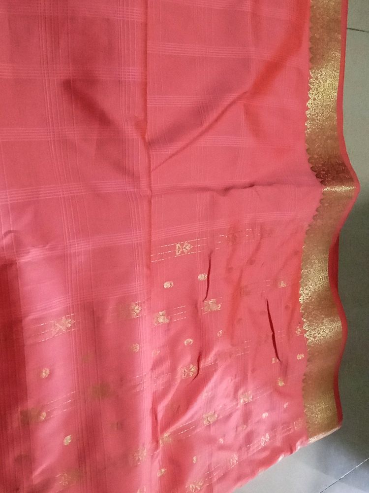 Peach Festival Wear Saree