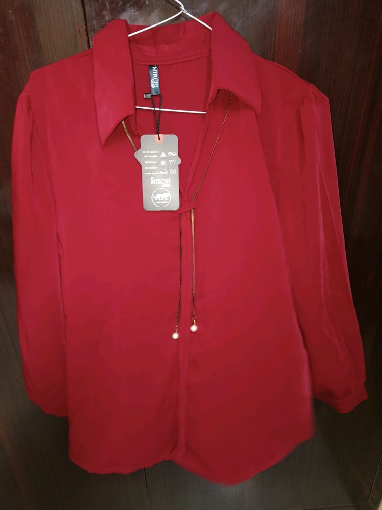 NEW WITH TAG, Cherry Red Shirt