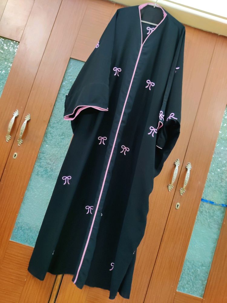 Most Trending Pink Bow Embroidery Abaya