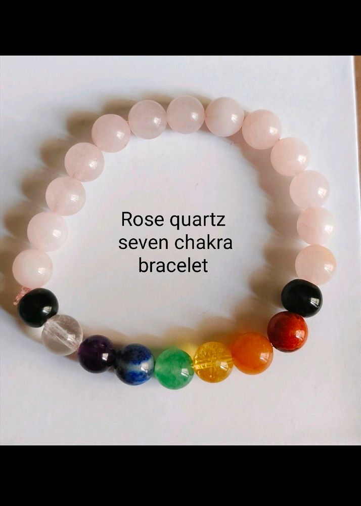 Rose Quartz Seven Chakra Brecelet