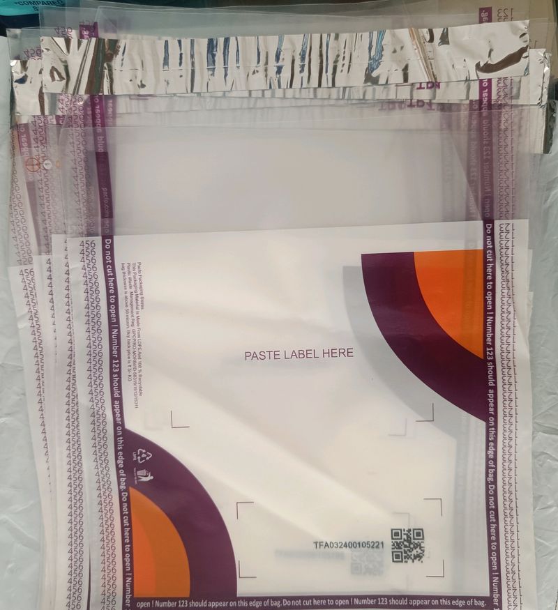 Transparent Temper Proof Courier Bags- 6.5*8-25pcs