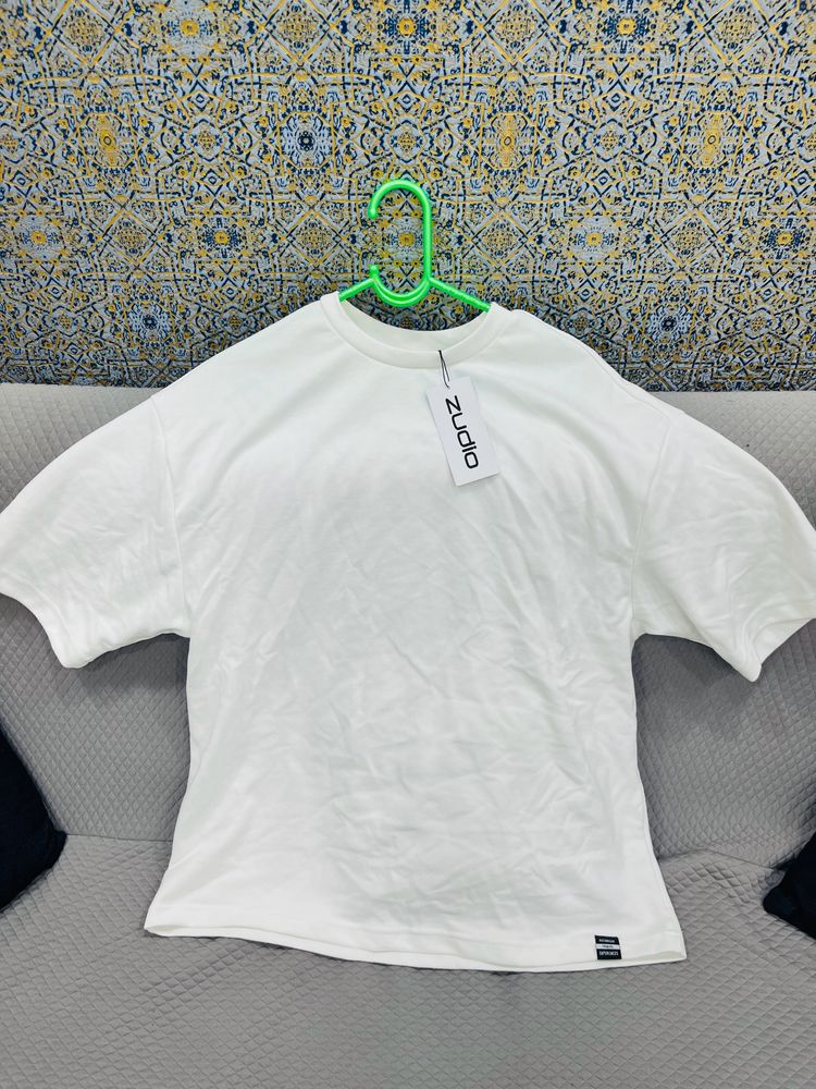 T - Shirt Off White/ Brand Zudio/ Size-M