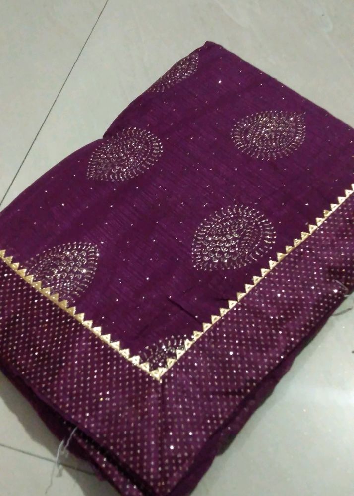 Saaree( Full Work On Saare)🔥✅.                                            Beautifully Full Worked Purple 💜 Saaree💓