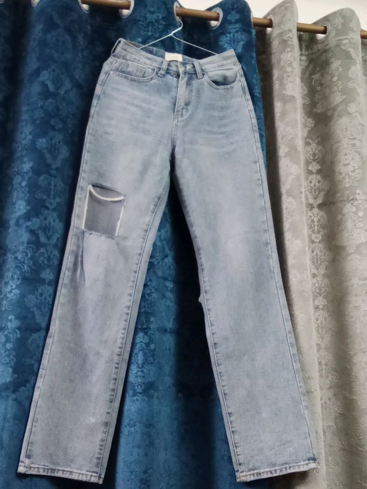 High Waist Straight Jeans