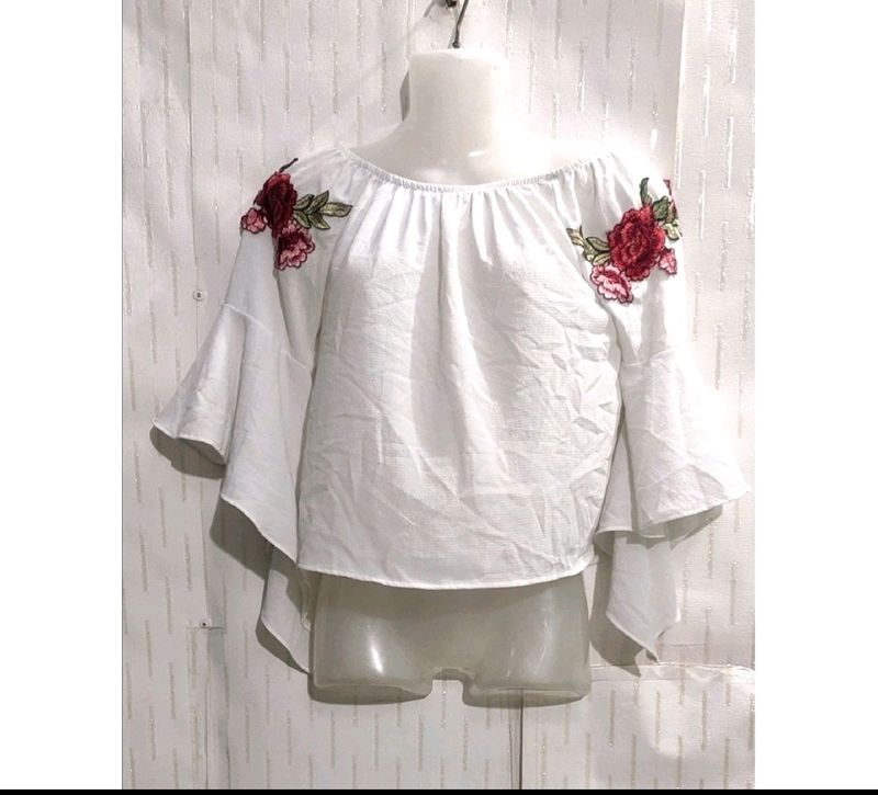 🎀White Crop Top From Womens 🌹🎀 Length/20