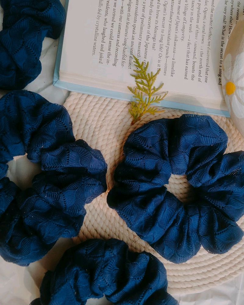 Beautiful Blue Hair Tie Scrunchie