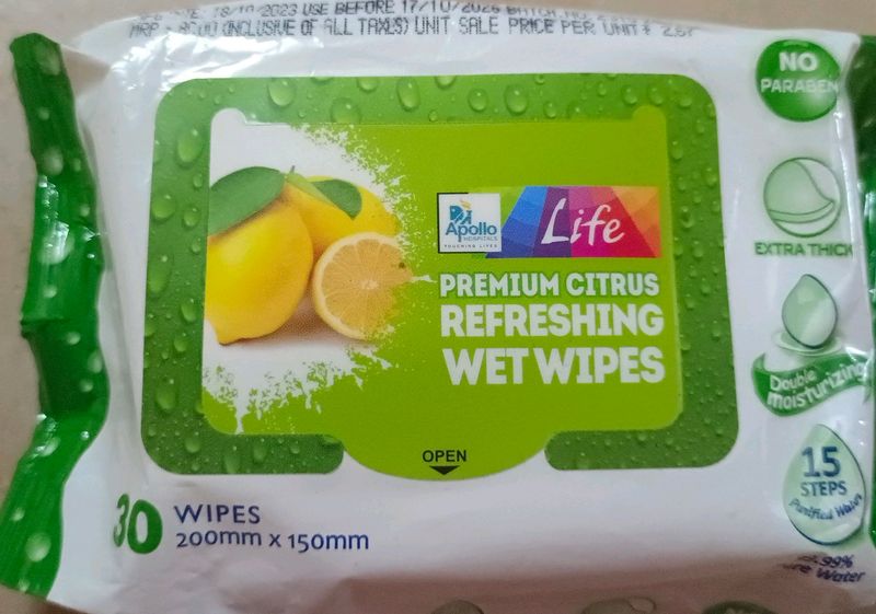 Premium Citrus Refreshing Wet wipes