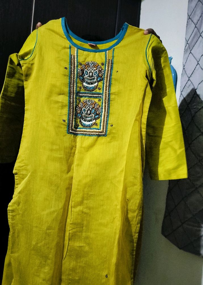 Kurta lemon yellow