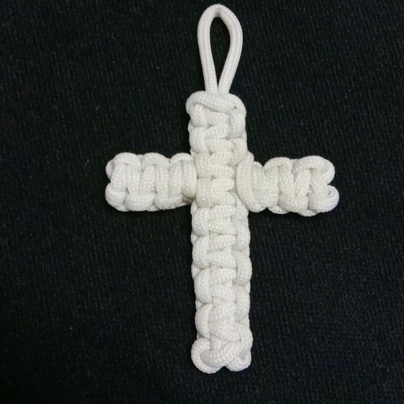 paracord cross keychain