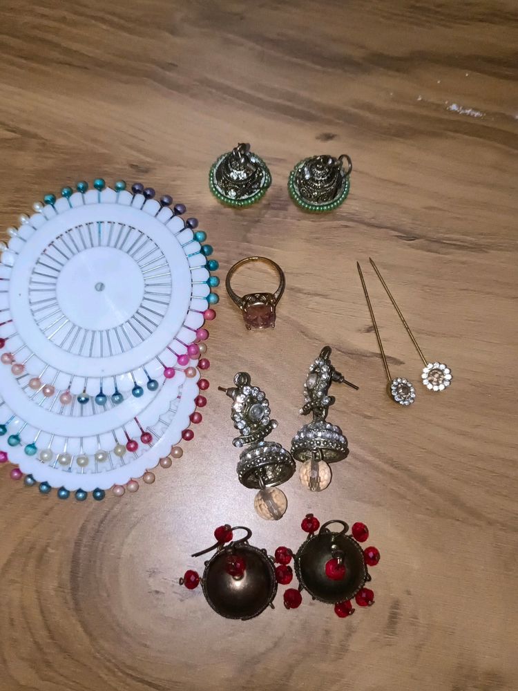 Earrings, Finger Ring ,Hijab Pins