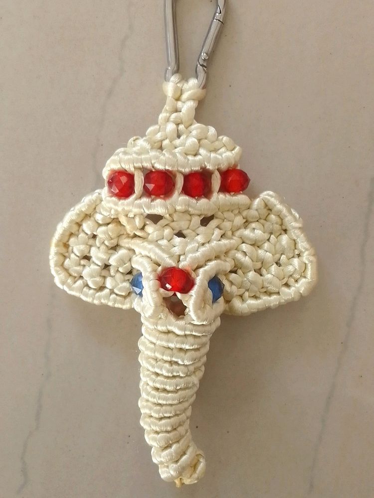 Macrame Ganesha Keychain