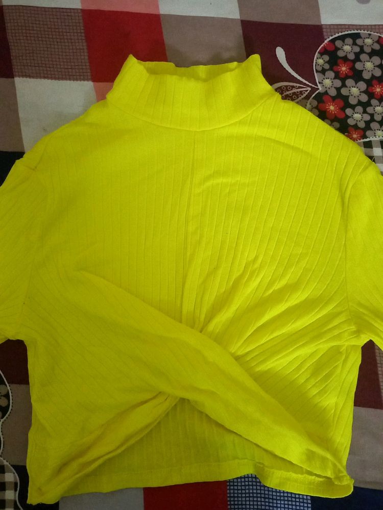 Neon Yellow Shein Crop Top