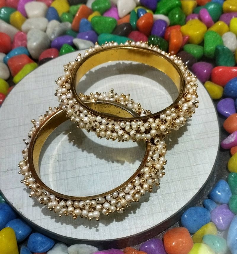 Golden Pearl Bangles