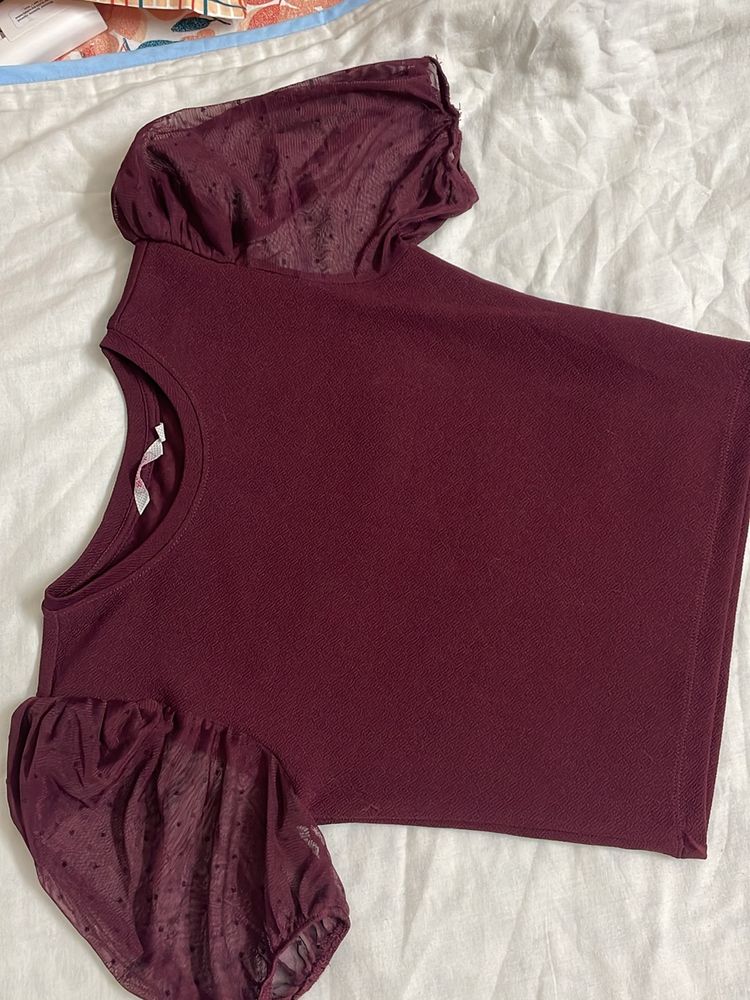 Ginger Unused Top fitted, Maroon Size S