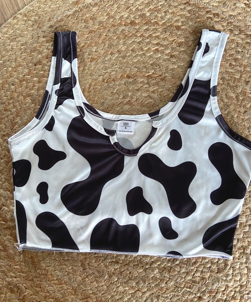 Cow Print Crop Top