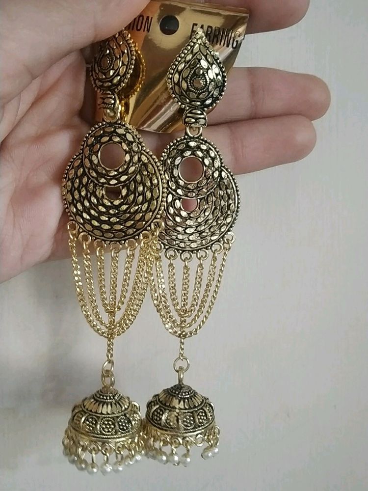 Golden Long Earrings