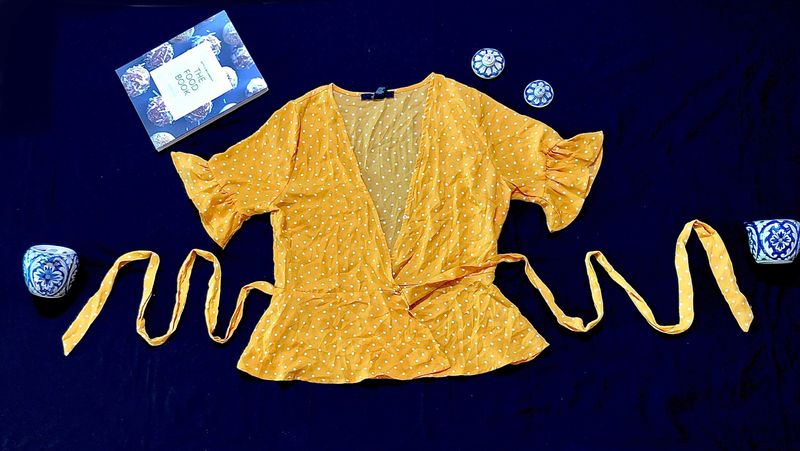 Forever 21 Mustard Wrap Top