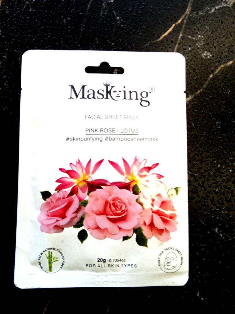 Masking Rose &Pink Lotus Face Sheet Mask 🪷 🌹