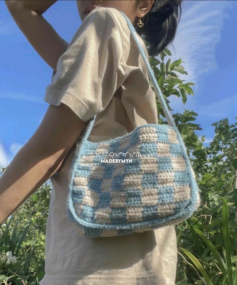 Crochet Blue Bag