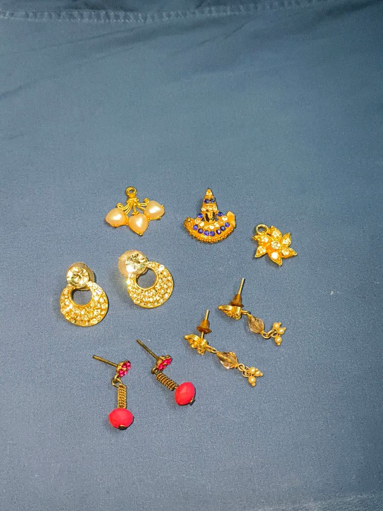 3 Pair Of Earings And Locket