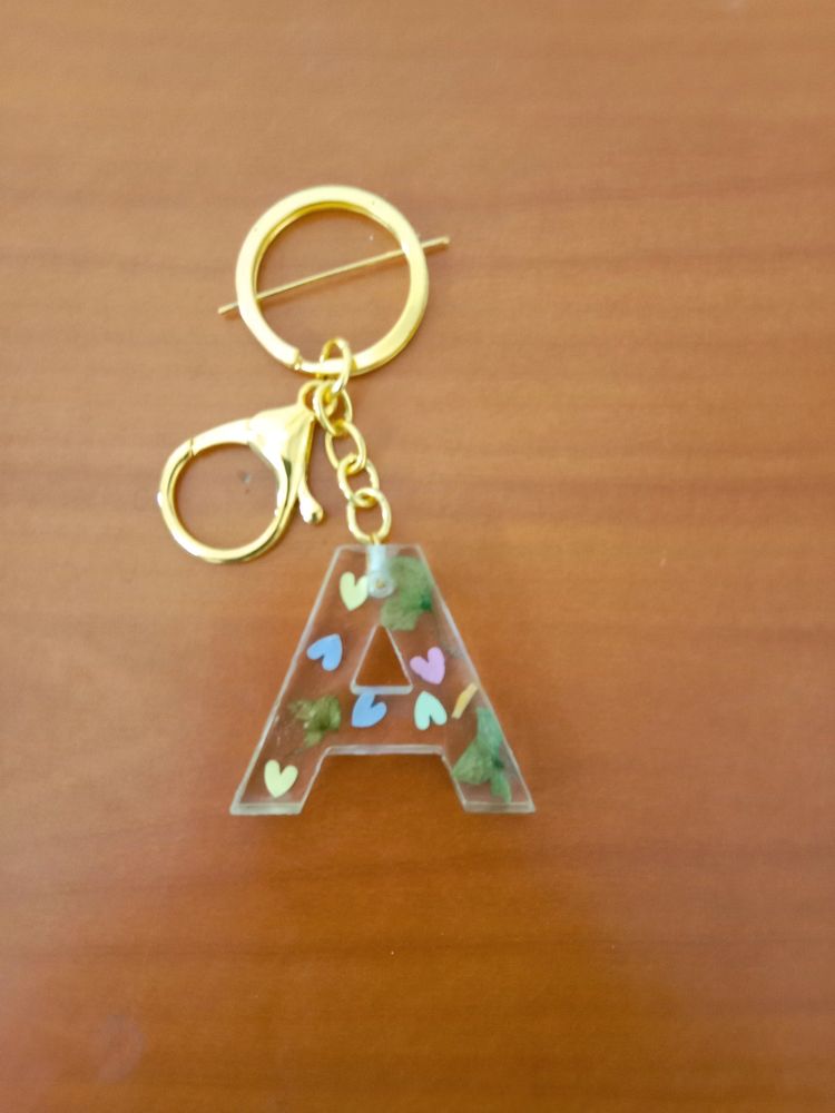 A Alphabet Resin Keychain