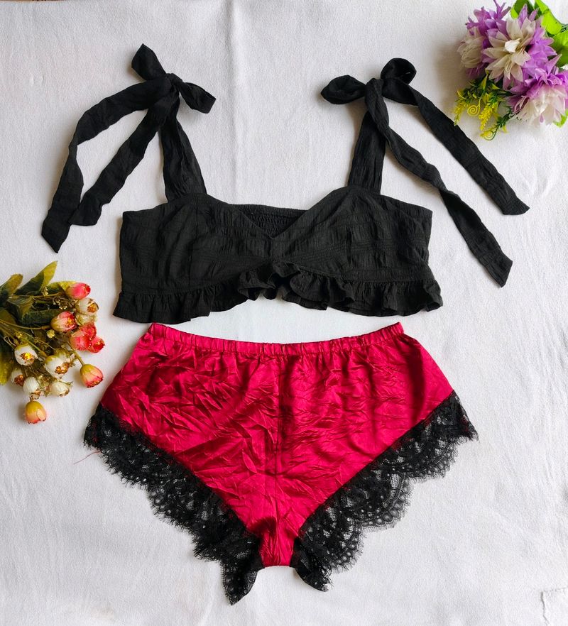 Shein : Crop Top & Shorts