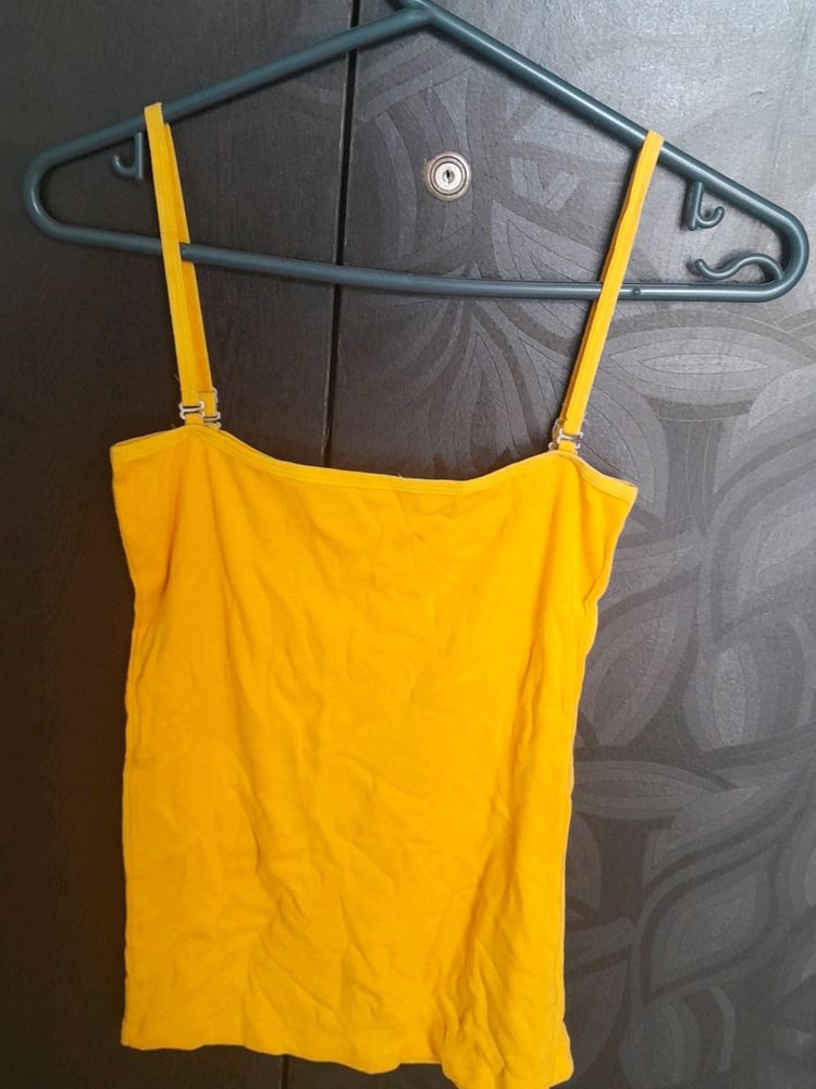 Yellow Spaghetti Top.. Stretchable Fabric