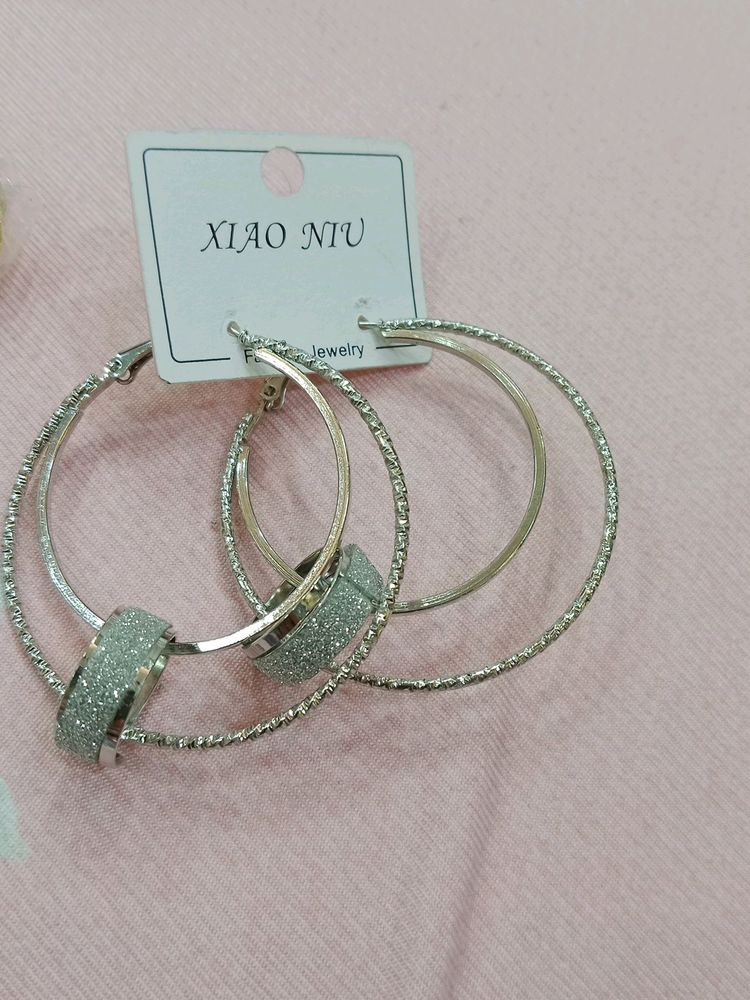 Silver Colour Earrings