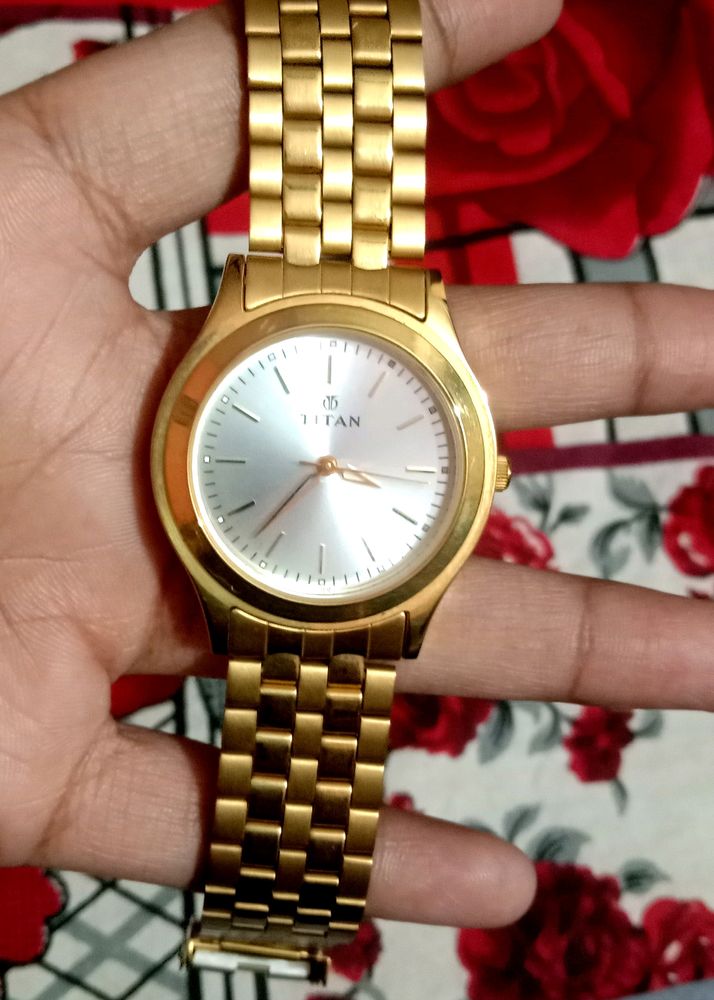 New TITAN Golden Watch For Men ⌚