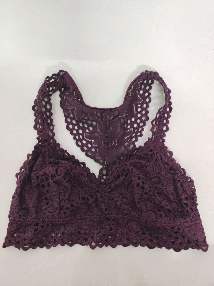 Purple Chikankari Bralette